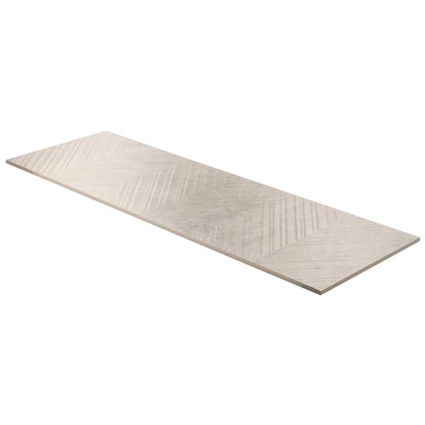 Ivy Hill Tile Urbane Pearl Gray Chevron 11.81 in. x 35.43 in