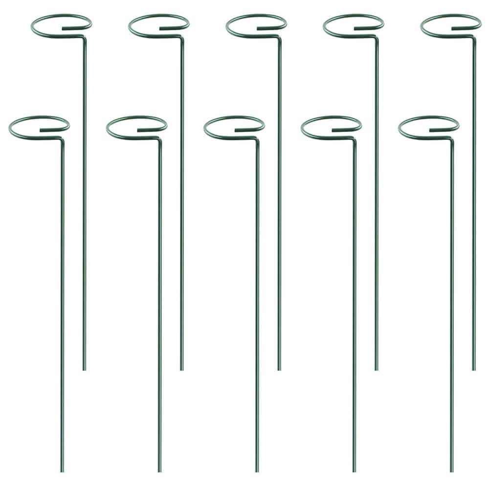 Afoxsos 16 in. Iron Plant Support Stakes Garden Flower Single Stem ...