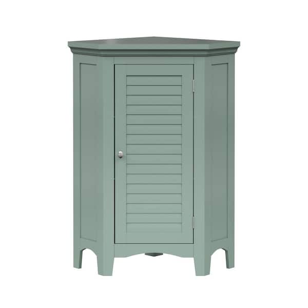 Glancy 17.05 in. W x 24.92 in. D x 32.17 in. H x Sage Green Bathroom Storage Linen Cabinet with Faux Louvered Door