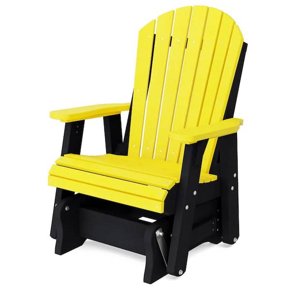Heritage 1-Person Lemon Yellow and Black Plastic Outdoor Glider