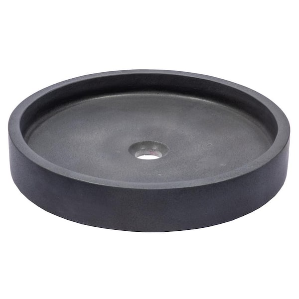 Eden Bath Low Round Vessel Sink in Lava Stone