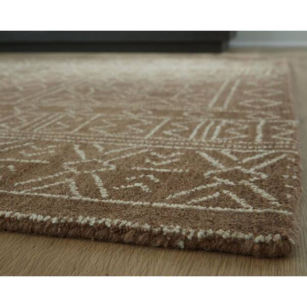 Merrittman 5 ft. x 7 ft. Brown/Beige Geometric Area Rug