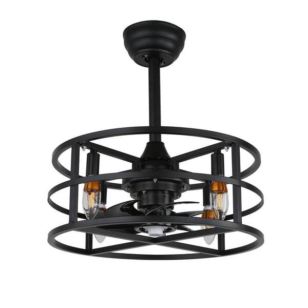 17 7 In Indoor Black Industrial Caged, Small Caged Ceiling Fan