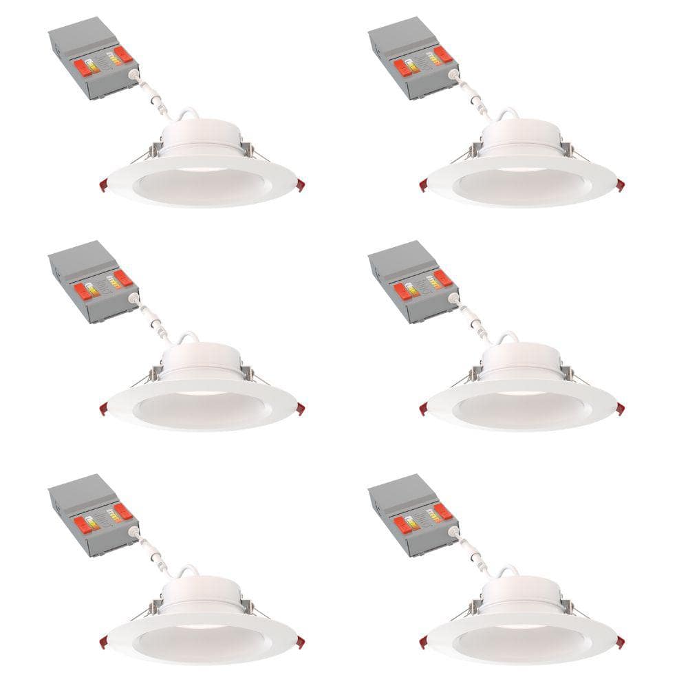 Juno CS WF DREG SM 6 in. Adjustable Lumen and CCT Canless IC Rated Dimmable Integrated LED Recessed Light Trim 6-Pack