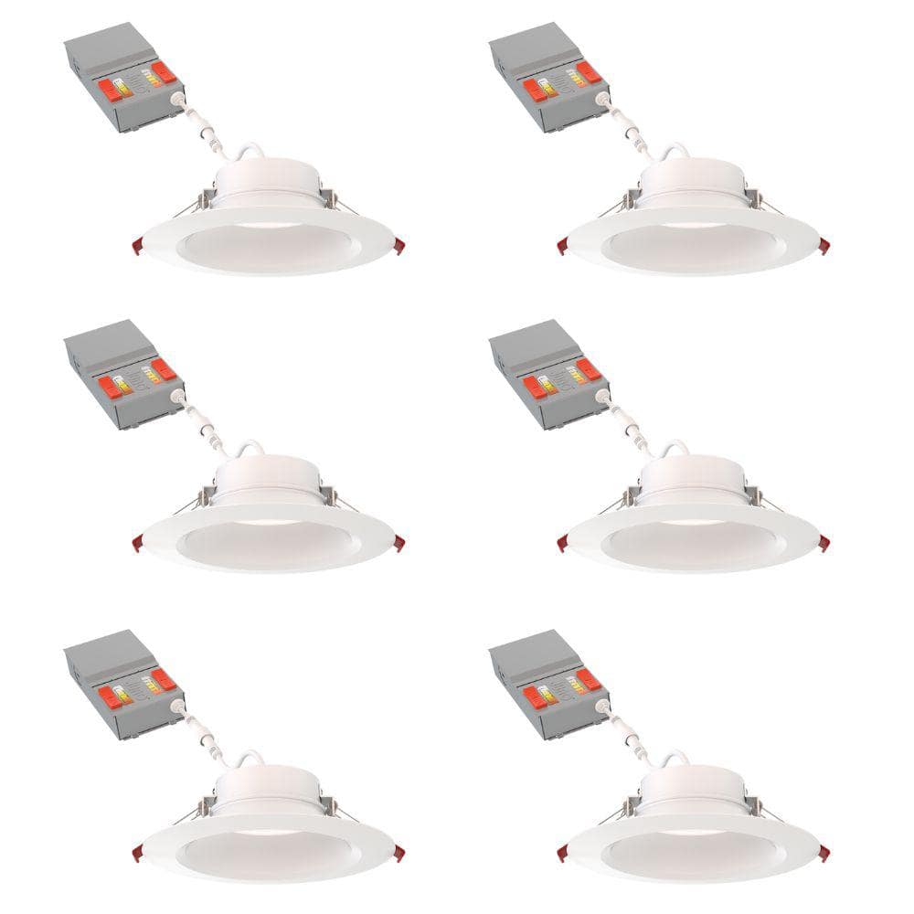 6-Inch Matte White Aluminum LED Recessed Lighting Kit