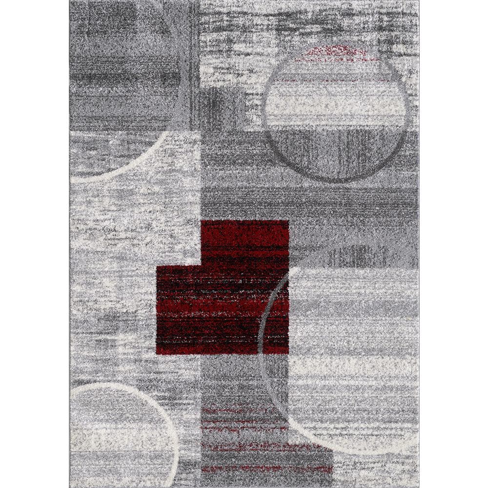 L'Baiet Lydia Red Geometric 5 ft. x 7 ft. Area Rug CH237R57 - The Home ...