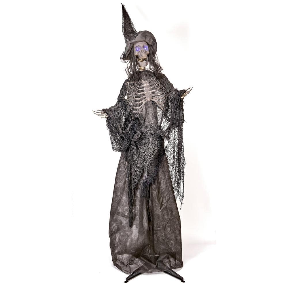 78 in. Life Size Standing Light Up and Talking Witch 4303 - The Home Depot