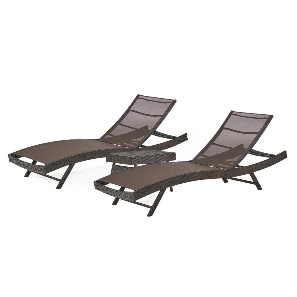 brown mesh chaise lounge