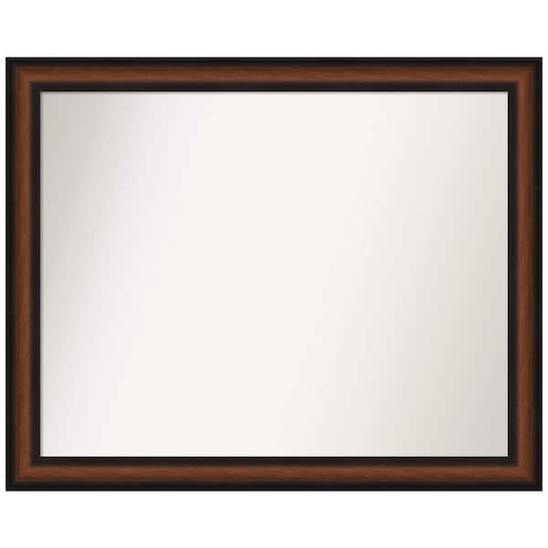 Amanti Art Yale Walnut 31.5 in. W x 25.5 in. H Non-Beveled Bathroom Wall Mirror in Cherry