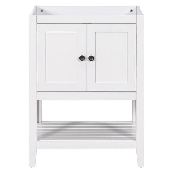 Virubi 24 in. Bath Vanity Cabinet without Top in White with 2-Doors and Open Shelf FSXW064AAK ...