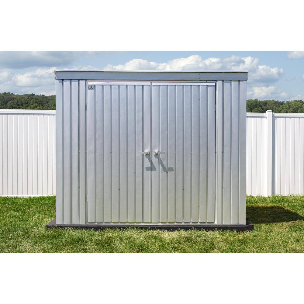 8 ft. x 4 ft. Silver Galvalume Steel Storage Shed