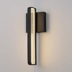 Andy 13 in. Medium Modern Black Integrated LED Outdoor Wall Light Sconce