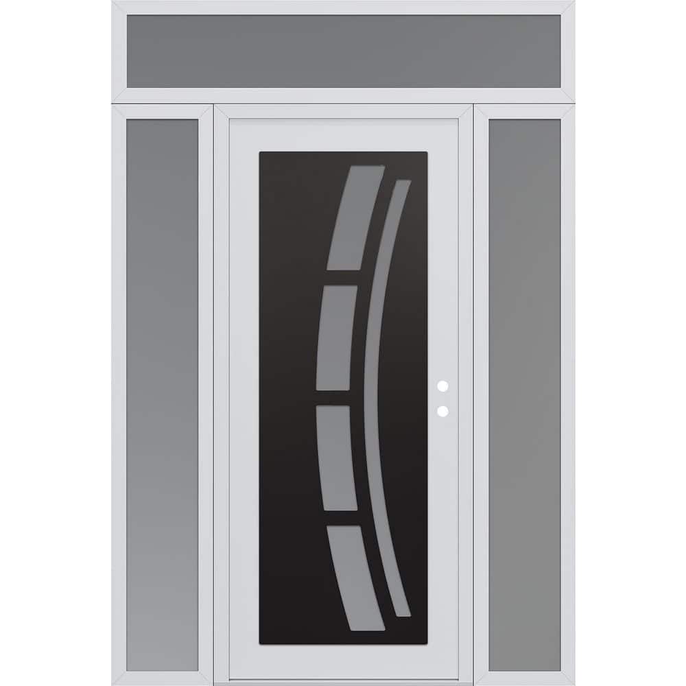 C12 60 in. x 96 in. Black P Left-Hand/Inswing Frosted Glass White/White 2 Sidelite+Transom Steel Prehung Front Door price history on PriceWatchPro