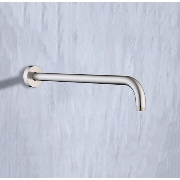 Essential™ Shower Series  Linear Round Jointed Wall Mount Shower Arm And  Flange