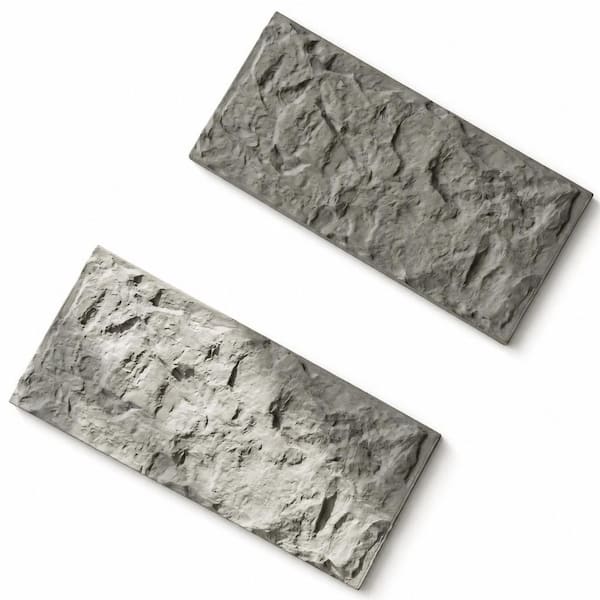 FUFU&GAGA 47.24 in. W x 23.62 in. L Gray Faux Stone Siding Wall
