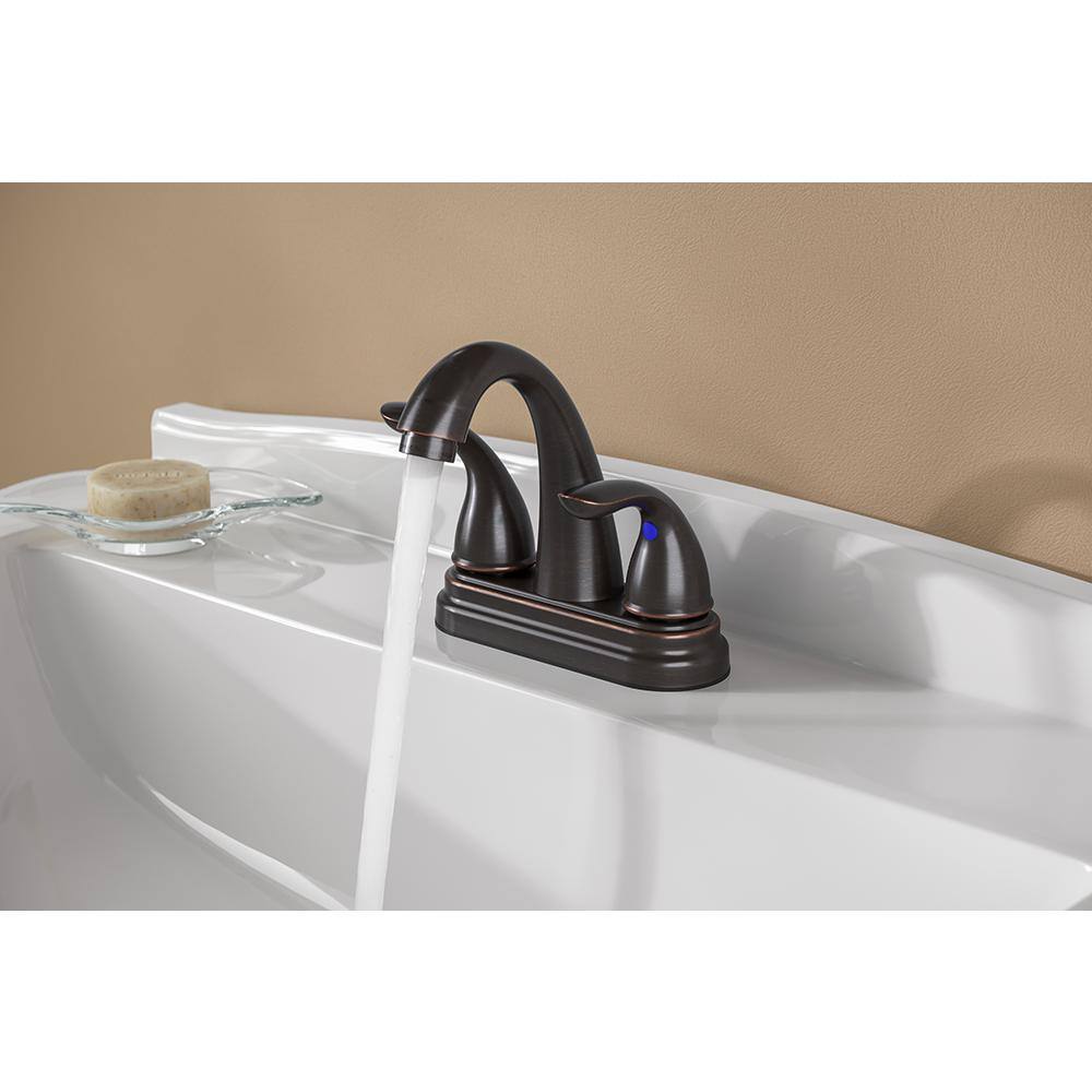 Tuscan Bronze Double Handle High Arc Bathroom Faucet