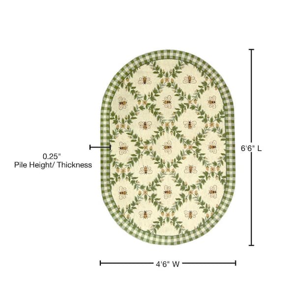 Safavieh Chelsea Lattice 4 X 4 (ft) Wool Ivory/Light Green Round Indoor  Floral/Botanical Tropical Area Rug in the Rugs department at