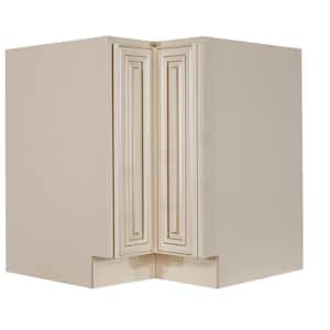 Princeton Assembled 33 in. x 34.5 in. x 24 in. Base Lazy Susan Cabinet in Creamy White