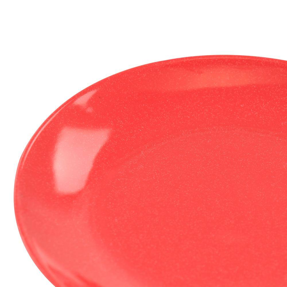 Red Melamine 12-Piece Outdoor Dinnerware Set
