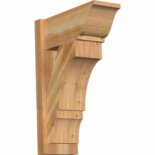 Ekena Millwork 8 in. x 26 in. x 18 in. Western Red Cedar Balboa Traditional Rough Sawn Outlooker