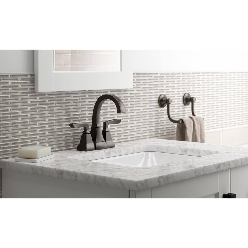Kallan Oil-Rubbed Bronze Double Handle Bathroom Faucet