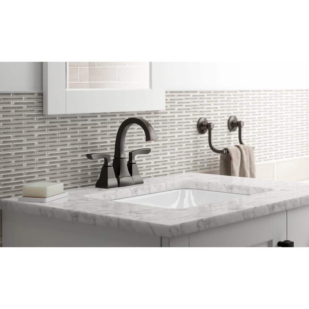 Kallan Oil-Rubbed Bronze Double Handle Bathroom Faucet