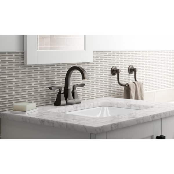 KOHLER Kallan 4 in. Centerset 2-Handle Bathroom Faucet in Oil-Rubbed Bronze