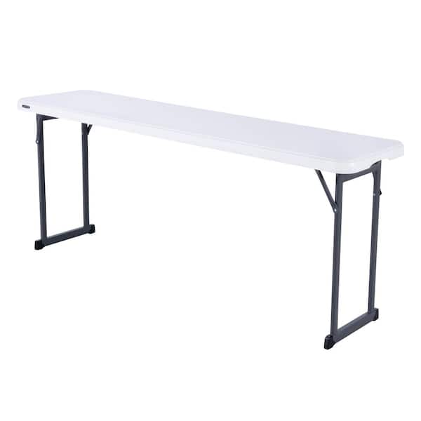 72 in. L White Resin Seminar Folding Table (Commercial)