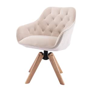 Beige Upholstered Office Chair Armless
