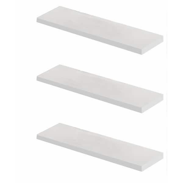 Unbranded 24 in. W x 6.7 in. D White Floating Shelves Decorative Wall Shelf (Set of 3)