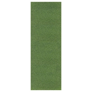 Golf Putting Green Waterproof Solid Indoor/Outdoor 3 ft. x 16 ft. Green Artificial Grass Runner Rug
