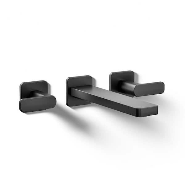 KOHLER Parallel 1.2 GPM Wall-Mount Bathroom Sink Faucet Trim in Matte Black