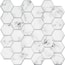 10.5 in x 10.5 in Carrara Marble Hexagon Peel and Stick Backsplash