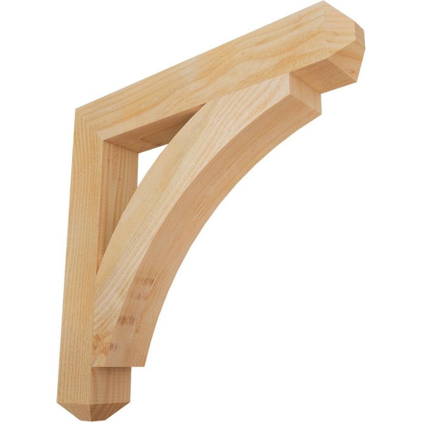 Ekena Millwork 4 in. x 26 in. x 26 in. Douglas Fir Thorton Craftsman Rough Sawn Bracket