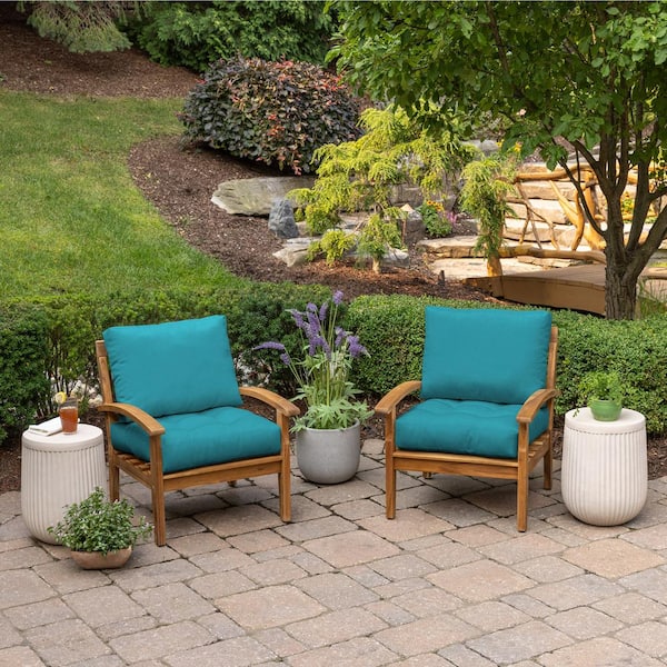 Arden Selections Plush BlowFill 20 x 21 in. Outdoor Dining Chair Cushion - Clark Blue