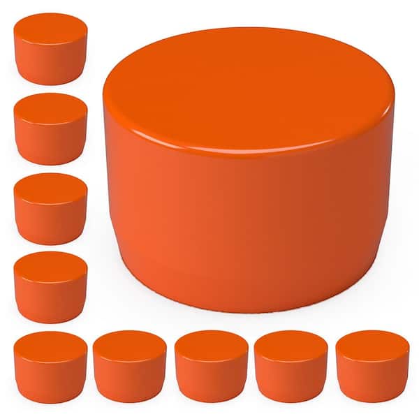 1/2 in. Furniture Grade PVC External Flat End Cap in Orange (10-Pack)