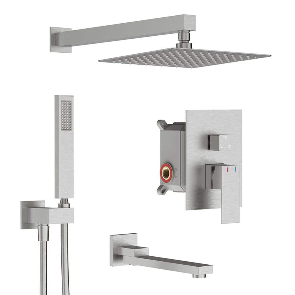 10″ Rain Shower Head & Shower Column Kit for Deck Mounted Walk-In Tub  Faucets