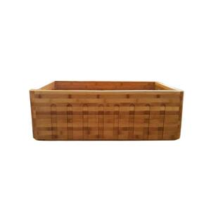 Lydra Farmhouse Apron Front Bamboo 30 in. Single Bowl Kitchen Sink