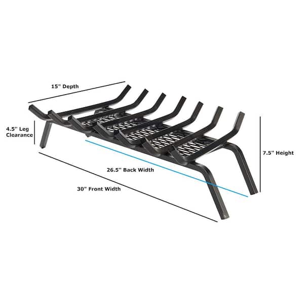 Black Liberty Foundry 33 in Legs Fireplace Fire Grate Cast Iron with 2.5 in 