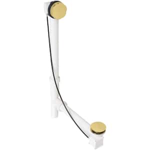 Poly Tubular 27 in. Cable Drive Bath Waste and Overflow, Polished Brass