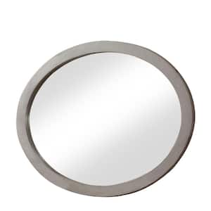 Medium Oval Gray Modern Mirror (30 in. H x 40 in. W)