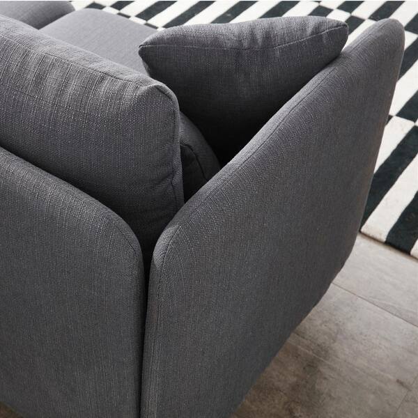 Magic Home 114 5 In Grey Polyester Convertible Sectional Sofa Couch L Shape Chaise With Removable Cushions Cs Gt000418aae Chaise Sofa With Removable Cushions, Sectional Sofas With Non Removable Cushions