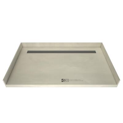 Redi Trench 32 in. x 63 in. Barrier Free Shower Base with Back Drain and Solid Brushed Nickel Trench Grate