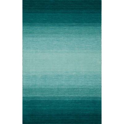 Dunes Wool Ombre Teal 5 ft. x 7 ft. 3 in. Area Rug