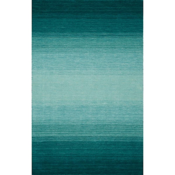 Addison Rugs Dunes 1 Teal 5 X7 3 Ombre, Teal Ombre Area Rugs