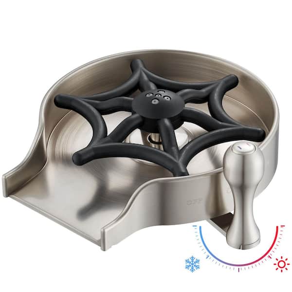 GAGALIFE 5 in. Glass Rinser Cup Washer for Kitchen in Brushed Nickel