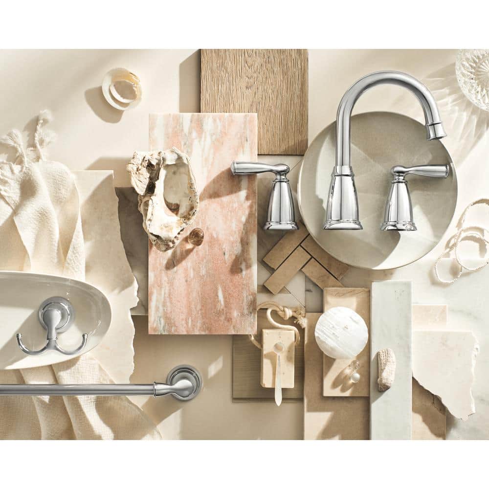 Polished Chrome Double Handle Widespread Bathroom Faucet