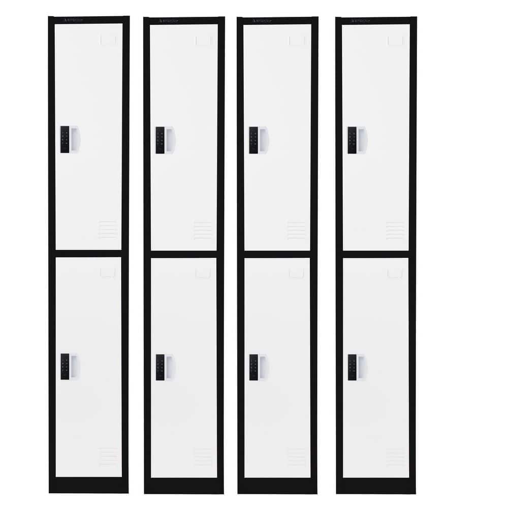 2-Tier Steel Commercial Storage Locker with Digital Combination Lock, Black and White, 4-Pack price history on PriceWatchPro