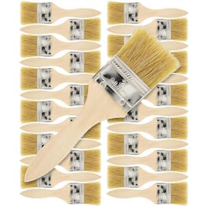 2 in. Flat Paint Brush Set with Wood Handle (24-Pack)