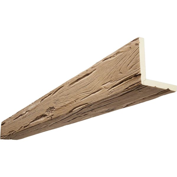 Ekena Millwork Endurathane 8 in. H x 8 in. W x 10 ft. L Riverwood Buttercream Faux Wood Beam